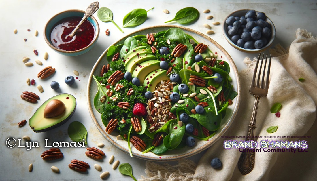 Berry Good High Nutrition Vegan Salad with Raspberry Vinaigrette